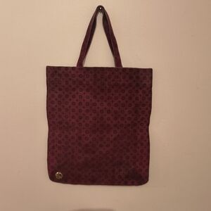 Elegant Burgundy Suede Tote Bag